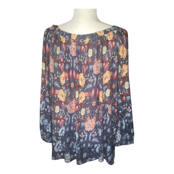 Democracy Pink and Blue Relaxed Tunic Blouse - Picture 4 of 6